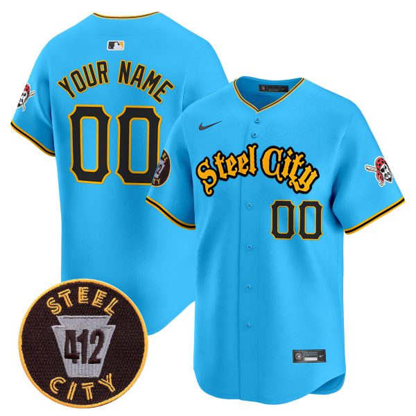 Pittsburgh Pirates 412 Patch Vapor Premier Limited Custom Jersey - All Stitched - Image 5
