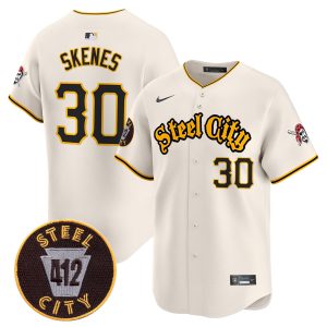 Paul Skenes Pittsburgh Pirates Steel City Cream Jersey - All Stitched