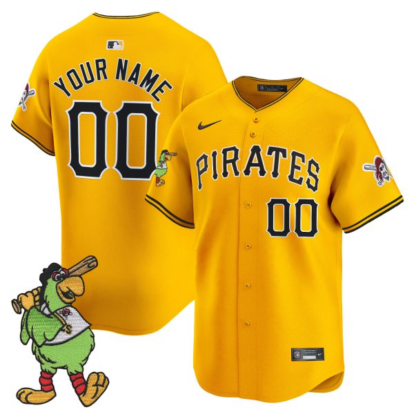 Pittsburgh Pirates Pirate Parrot Patch Vapor Premier Limited Custom Jersey - All Stitched - Image 2