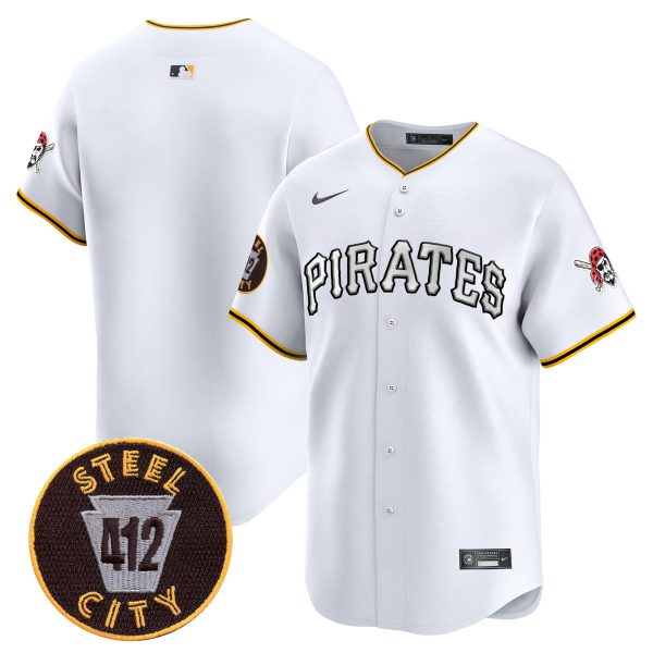 Men's Pittsburgh Pirates 412 Patch Vapor Premier Limited Jersey V6 - All Stitched - Image 7