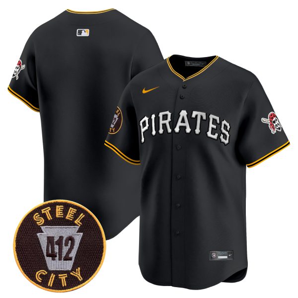 Men's Pittsburgh Pirates 412 Patch Vapor Premier Limited Jersey V6 - All Stitched - Image 14
