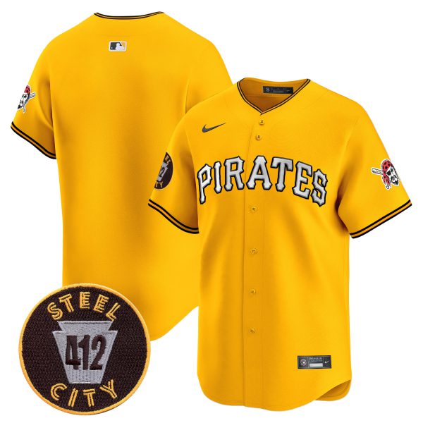Men's Pittsburgh Pirates 412 Patch Vapor Premier Limited Jersey V6 - All Stitched - Image 28