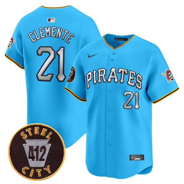 Men's Pittsburgh Pirates 412 Patch Vapor Premier Limited Jersey V6 - All Stitched - Image 33