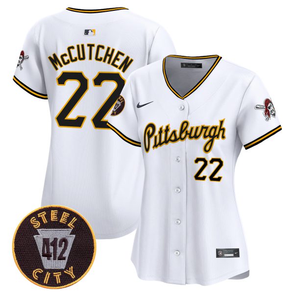 Women's Pittsburgh Pirates 412 Patch Vapor Premier Limited Jersey V4 - All Stitched - Image 2