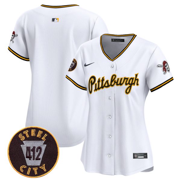 Women's Pittsburgh Pirates 412 Patch Vapor Premier Limited Jersey V4 - All Stitched - Image 6