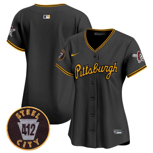 Women's Pittsburgh Pirates 412 Patch Vapor Premier Limited Jersey V4 - All Stitched - Image 12