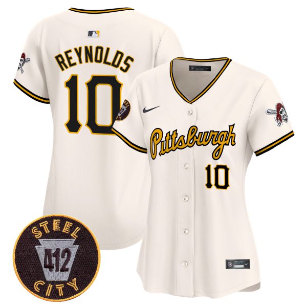 Women's Pittsburgh Pirates 412 Patch Vapor Premier Limited Jersey V4 - All Stitched - Image 13