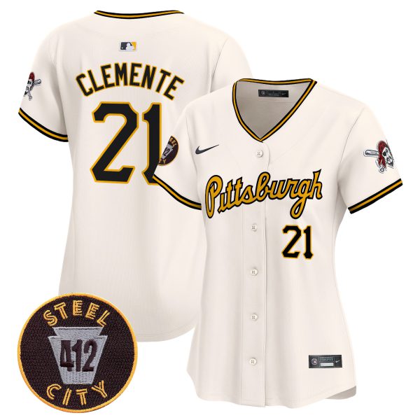 Women's Pittsburgh Pirates 412 Patch Vapor Premier Limited Jersey V4 - All Stitched - Image 17