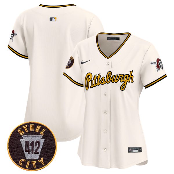 Women's Pittsburgh Pirates 412 Patch Vapor Premier Limited Jersey V4 - All Stitched - Image 18