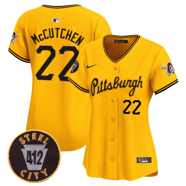 Women's Pittsburgh Pirates 412 Patch Vapor Premier Limited Jersey V4 - All Stitched - Image 20