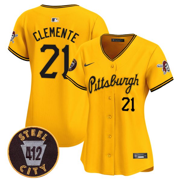 Women's Pittsburgh Pirates 412 Patch Vapor Premier Limited Jersey V4 - All Stitched - Image 23
