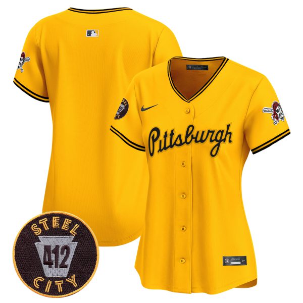 Women's Pittsburgh Pirates 412 Patch Vapor Premier Limited Jersey V4 - All Stitched - Image 24