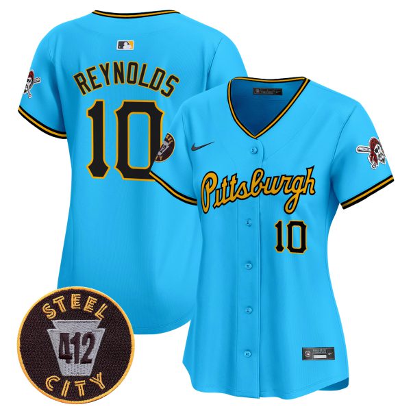 Women's Pittsburgh Pirates 412 Patch Vapor Premier Limited Jersey V4 - All Stitched - Image 25