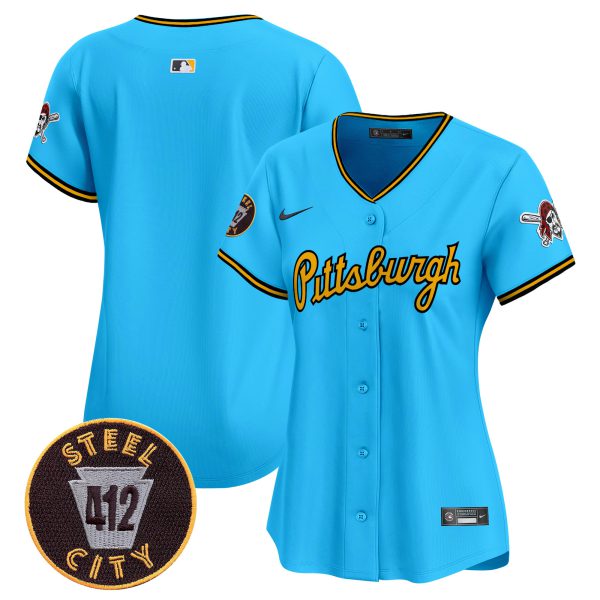 Women's Pittsburgh Pirates 412 Patch Vapor Premier Limited Jersey V4 - All Stitched - Image 30