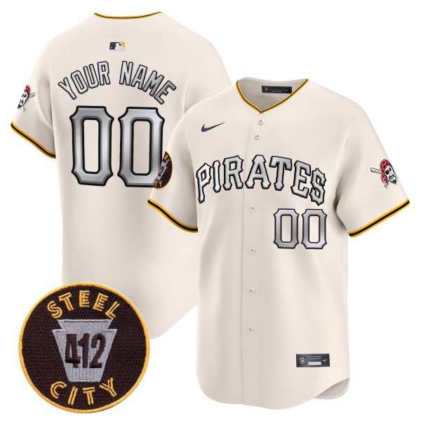 Pittsburgh Pirates 412 Patch Vapor Premier Limited Custom Jersey V6 - All Stitched - Image 3