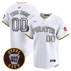 Pittsburgh Pirates 412 Patch Vapor Premier Limited Custom Jersey V6 - All Stitched