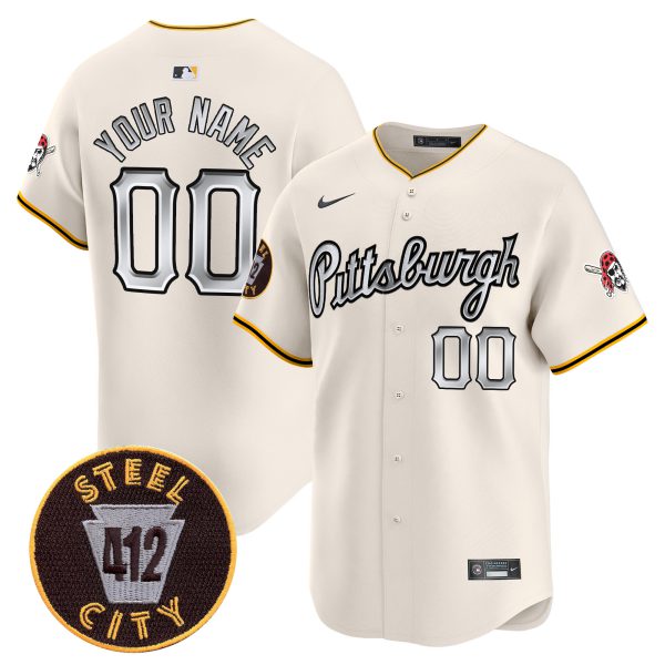 Pittsburgh Pirates 412 Patch Vapor Premier Limited Custom Jersey V7 - All Stitched - Image 3
