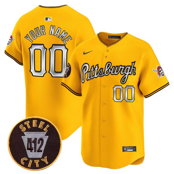 Pittsburgh Pirates 412 Patch Vapor Premier Limited Custom Jersey V7 - All Stitched - Image 4