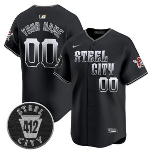 Pittsburgh Pirates 412 Patch Vapor Premier Limited Custom Jersey V8 - All Stitched