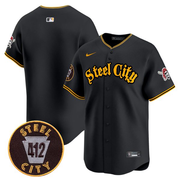 Men's Pittsburgh Pirates 412 Patch Vapor Premier Limited Jersey V5 - All Stitched - Image 24
