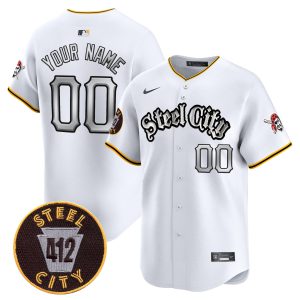 Pittsburgh Pirates 412 Patch Vapor Premier Limited Custom Jersey V2 - All Stitched