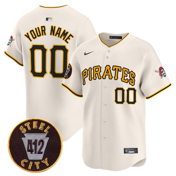 Pittsburgh Pirates 412 Patch Vapor Premier Limited Custom Jersey V3 - All Stitched - Image 3