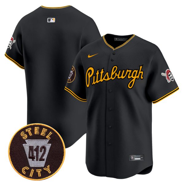 Men's Pittsburgh Pirates 412 Patch Vapor Premier Limited Jersey V4 - All Stitched - Image 12