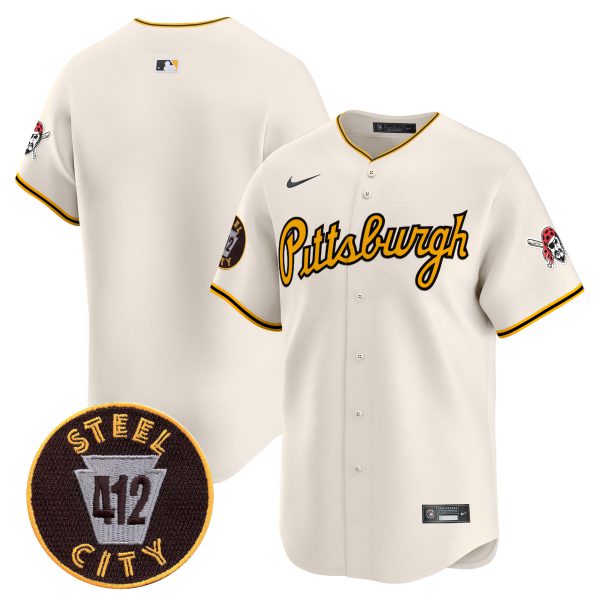 Men's Pittsburgh Pirates 412 Patch Vapor Premier Limited Jersey V4 - All Stitched - Image 18
