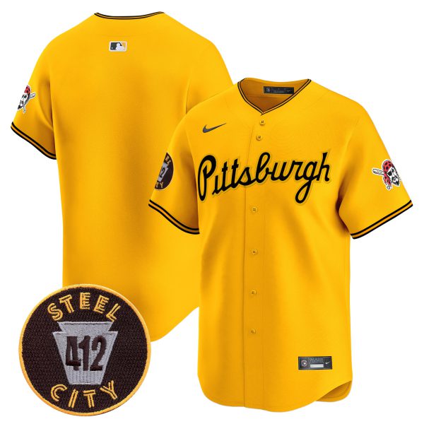 Men's Pittsburgh Pirates 412 Patch Vapor Premier Limited Jersey V4 - All Stitched - Image 24