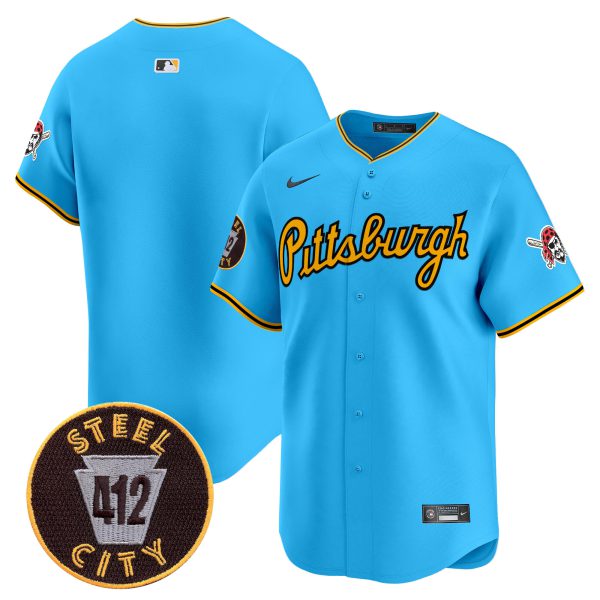 Men's Pittsburgh Pirates 412 Patch Vapor Premier Limited Jersey V4 - All Stitched - Image 30