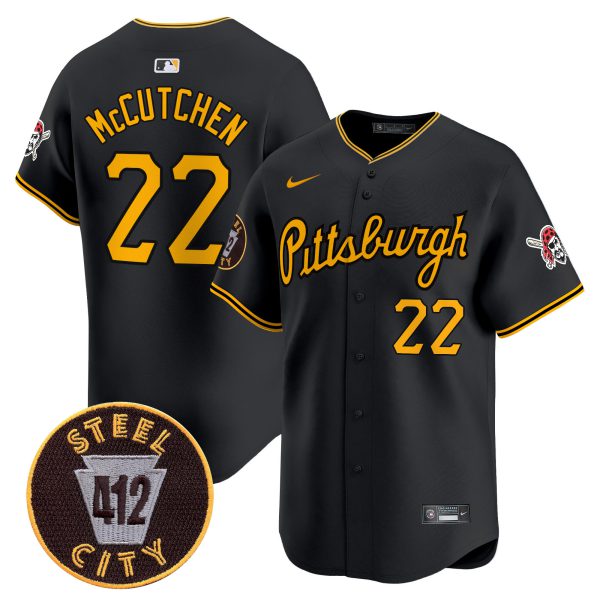 Men's Pittsburgh Pirates 412 Patch Vapor Premier Limited Jersey V4 - All Stitched - Image 8