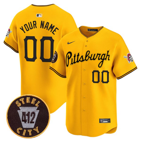 Pittsburgh Pirates 412 Patch Vapor Premier Limited Custom Jersey V4 - All Stitched - Image 4
