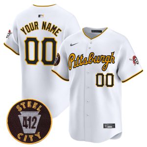 Pittsburgh Pirates 412 Patch Vapor Premier Limited Custom Jersey V4 - All Stitched