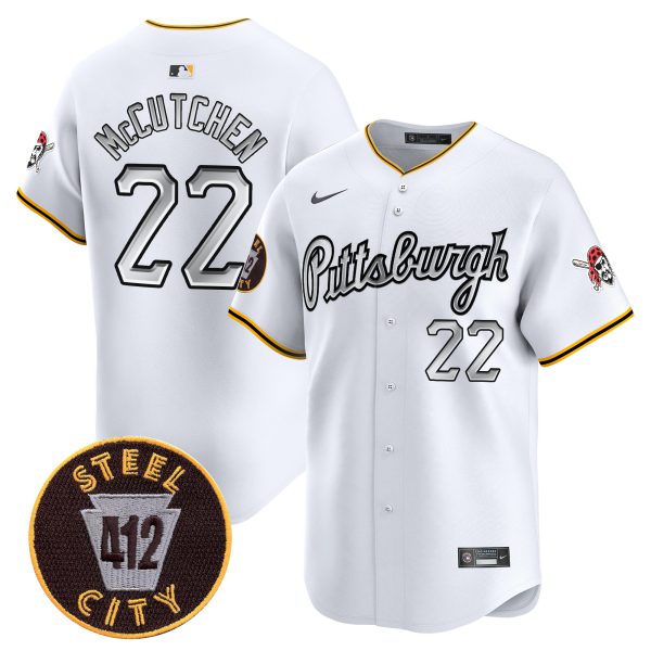 Men's Pittsburgh Pirates 412 Patch Vapor Premier Limited Jersey V7 - All Stitched - Image 2