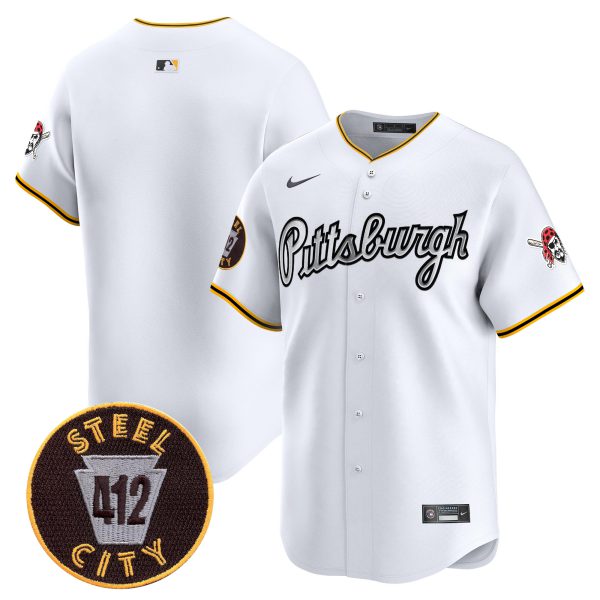 Men's Pittsburgh Pirates 412 Patch Vapor Premier Limited Jersey V7 - All Stitched - Image 7