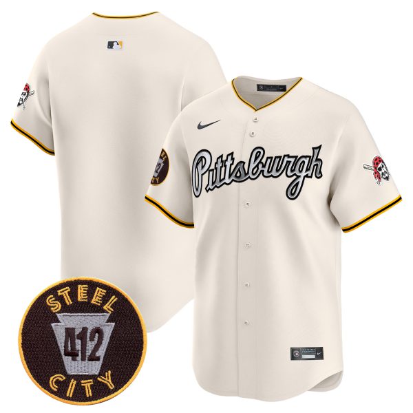 Men's Pittsburgh Pirates 412 Patch Vapor Premier Limited Jersey V7 - All Stitched - Image 21