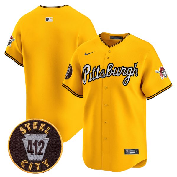 Men's Pittsburgh Pirates 412 Patch Vapor Premier Limited Jersey V7 - All Stitched - Image 28