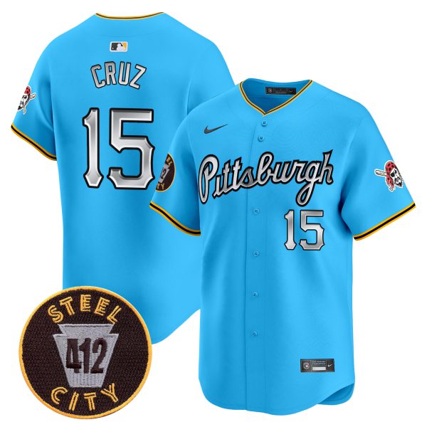 Men's Pittsburgh Pirates 412 Patch Vapor Premier Limited Jersey V7 - All Stitched - Image 31