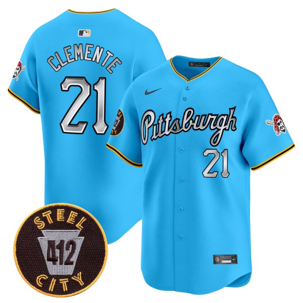 Men's Pittsburgh Pirates 412 Patch Vapor Premier Limited Jersey V7 - All Stitched - Image 33