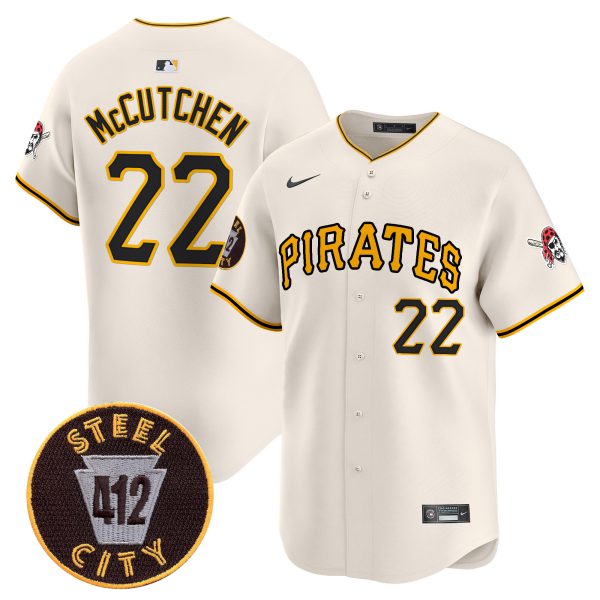 Men's Pittsburgh Pirates 412 Patch Vapor Premier Limited Jersey V3 - All Stitched - Image 14