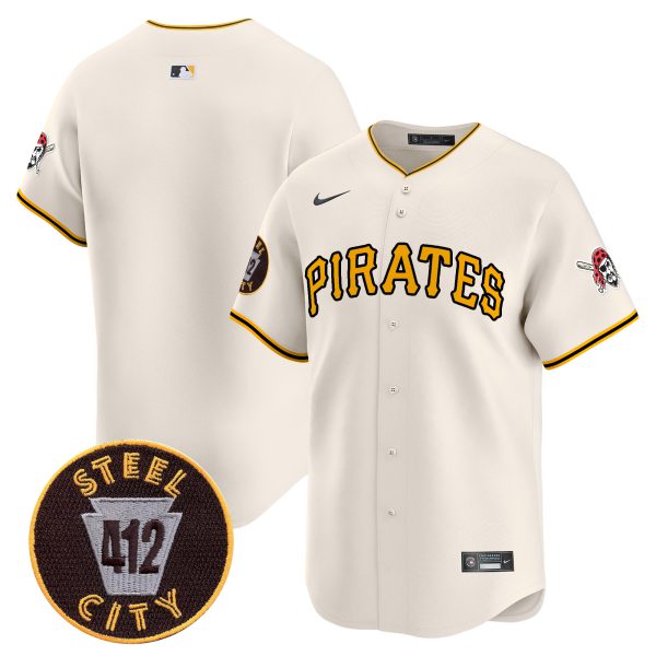 Men's Pittsburgh Pirates 412 Patch Vapor Premier Limited Jersey V3 - All Stitched - Image 18