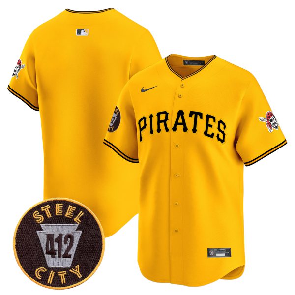 Men's Pittsburgh Pirates 412 Patch Vapor Premier Limited Jersey V3 - All Stitched - Image 24