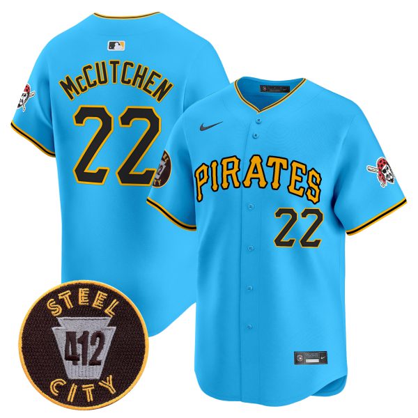 Men's Pittsburgh Pirates 412 Patch Vapor Premier Limited Jersey V3 - All Stitched - Image 26