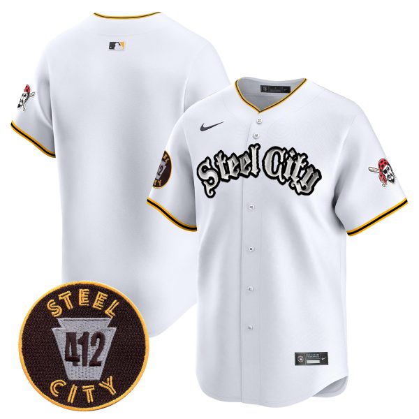 Men's Pittsburgh Pirates 412 Patch Vapor Premier Limited Jersey V2 - All Stitched - Image 7