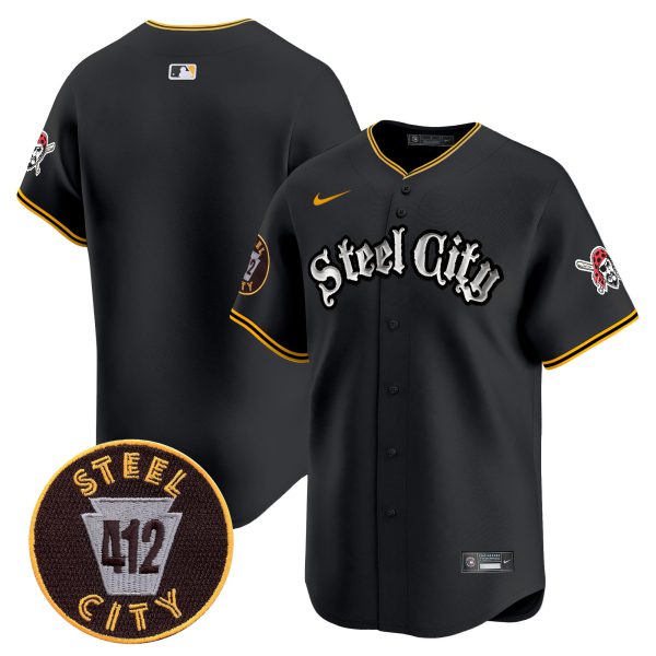 Men's Pittsburgh Pirates 412 Patch Vapor Premier Limited Jersey V2 - All Stitched - Image 14