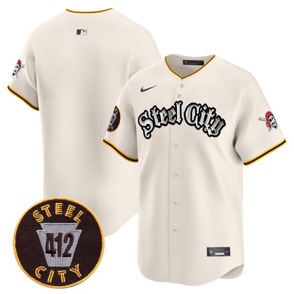 Men's Pittsburgh Pirates 412 Patch Vapor Premier Limited Jersey V2 - All Stitched - Image 21