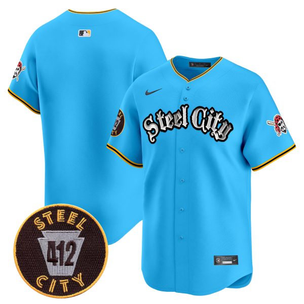 Men's Pittsburgh Pirates 412 Patch Vapor Premier Limited Jersey V2 - All Stitched - Image 35