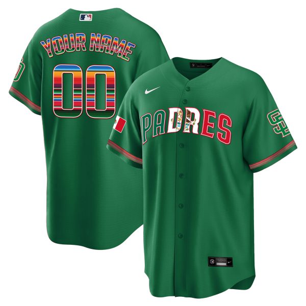 San Diego Padres Mexico Cool Base Limited Custom Jersey V2 - All Stitched - Image 4