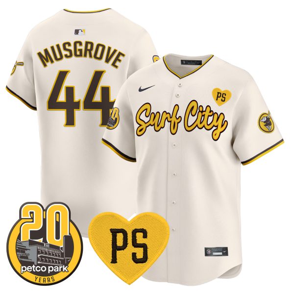 Men's Padres “For Peter” & Petco Park 20th Patch Vapor Premier Limited Jersey V3 - All Stitched - Image 5