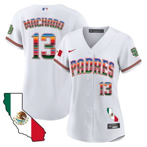 Manny Machado Women Padres California Map Cool Base Jersey - All Stitched